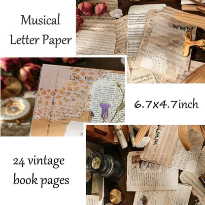 Vintage Aesthetic Scrapbook Supplies Kit with Scrapbook Paper, Stickers, Bookmarks for Scrapbooking, DIY Albums, Junk Journals, Bullet Journals, Dark Academia Aesthetic Decor (Dark1 129 Pcs) - Image 3