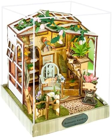 Book Nook Kit, DIY Miniature House Kit with LED, 3D Wooden Puzzles for Adults Mini House Building Kit, Dollhouse Kit Bookshelf Insert Decor Creative Gifts (Flower Time Art) by Unknown
