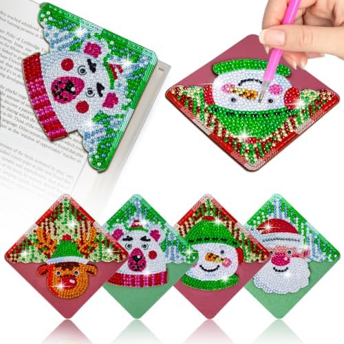 WIVICO 4Pcs Diamond Painting Bookmarks, Diamond Pearl Art Kits for Adults by WIVICO