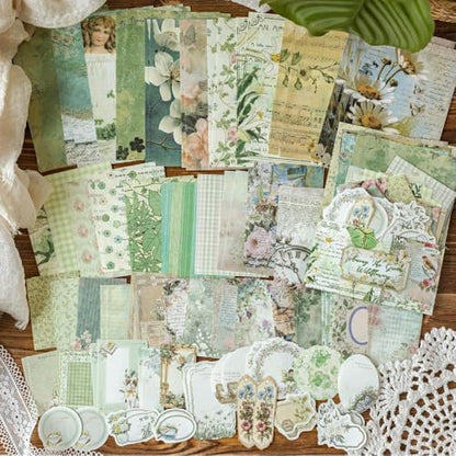 Diuhofart 400Pcs Vintage Scrapbook Supplies Kit, Scrapbook Paper and Journaling Stickers Set, 4Pack Scrap Booking Kit for Junk Journals, Bujo, Collage, Card Making, DIY Crafts Arts - Image 3