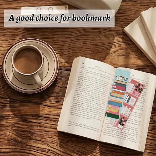 KYOQFVN 6 Pcs Bookshelves Cross Stitch Bookmark Kit for Beginner - Stamped Cross Stitch Kits for Adults - DIY Crossstitch Kits Adult with Instructions Hand Craft 14CT - Image 6