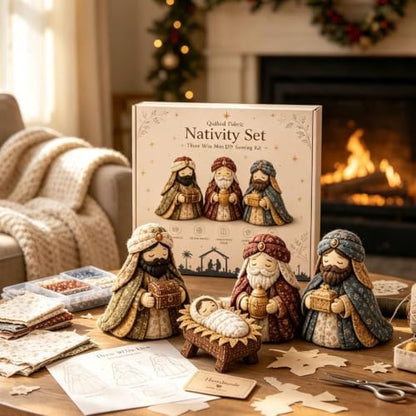 DIY Quilted Fabric Nativity Set Sewing Kit, Detailed Hand-Stitch Holy Family Manger Craft Set, Nativity Ornament Making Project for Home Display & Faith-Based Decor Creation for Adults，Type D - Image 5