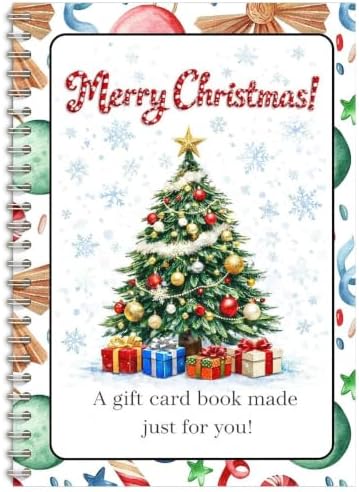 RHUTQP DIY Spiral Bound Christmas Gift Card Book, 5x7 Holiday Gift Booklet by Unknown