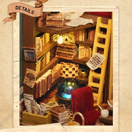 MAGQOO DIY Miniature Dollhouse Kit with Furniture 1:100 Scale Creative Room Mini Wooden Doll House Accessories DIY Miniature House Kit(Garys Collection Room) - Image 5