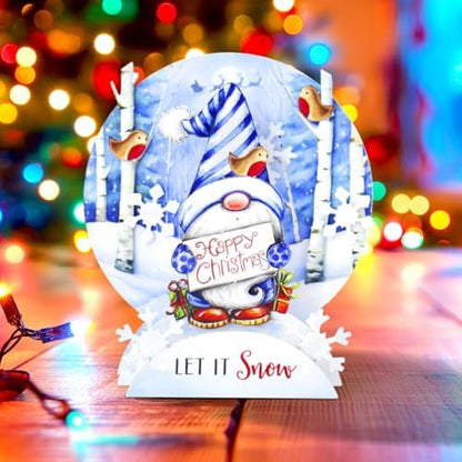Katy Sue Christmas Gnomes Die Cut Pop Up Card Making Kit for Adults. Makes 12 Cards & Contains Gnome Die Cut Decoupage Paper Sheets, Supports, Envelopes, & Foam Pads For Christmas Card Making Supplies - Image 6