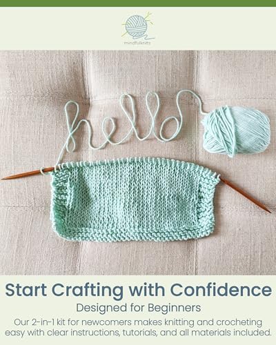 mindfulknits Knitting Kit for Beginners Adults with Knitting Needles, Yarn Needle & 100% Cotton Knitting Yarn (4) – Make Washcloths - Zen Basic Knitting Supplies Set for Relaxation & Stress Relief - Image 5