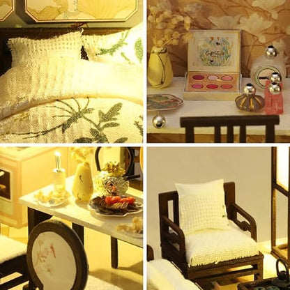 Miniature House Kit for Adult,Mini House Building Kit with, DIY Miniature Kit for Adults, Wooden Mini Dollhouse Kit for Birthday Christmas M033-B - Image 3