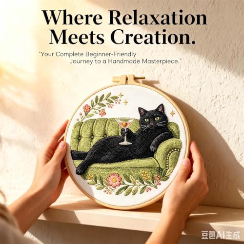 niurenmaoyi Funny Embroidery Kit for Beginner,Needlepoint Kit for Adult - Image 3