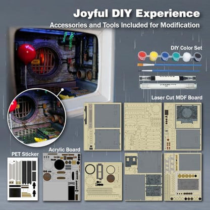 DIY Book Nook Kit, Dollhouse Miniature, Booknook Bookshelf Insert Decor Alley 3D Wooden Puzzle, Bookends Model Building Kit with LED Light, Gift for Teens and Adults, Sewer Shadow - Image 4