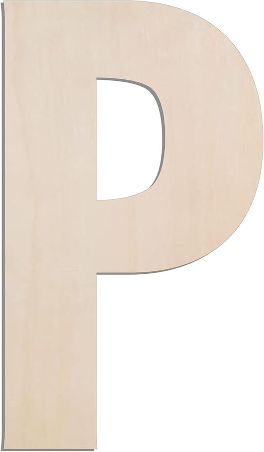 MGTECH 17 Inch Large Wooden Letter P, 1/4 in Thick Big Wood Letter for Crafts and Wall Decor