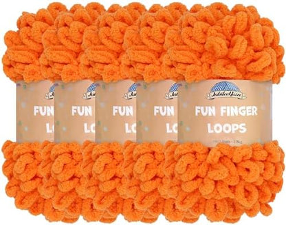 JubileeYarn Fun Finger Loops Yarn - Orange Peel - 5 Skeins by BambooMN