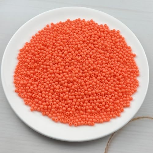 2000pcs Acrylic Round Beads for Crafts 4mm Resin Candy Color Spacer Beads with Hole for Jewelry Making Sewing Crafts Decoration Necklaces Bracelets Earrings Supplies(Orange) - Image 2