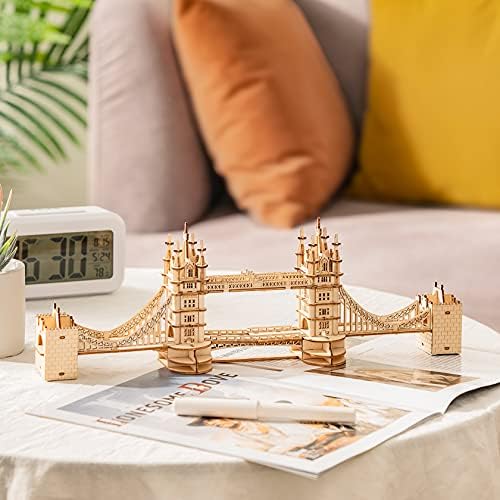 Rowood 3D Puzzles for Adults,DIY Wooden Model Kits for Adults to Build,Birthday London Tower Bridge - Image 2