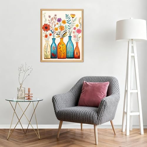 AIRDEA Flowers Paint by Numbers for Adults Beginner,Cartoon Painting by Number Kits on Canvas,Frameless,16x20in DIY Acrylic Painting,Home Wall Decor - Image 7