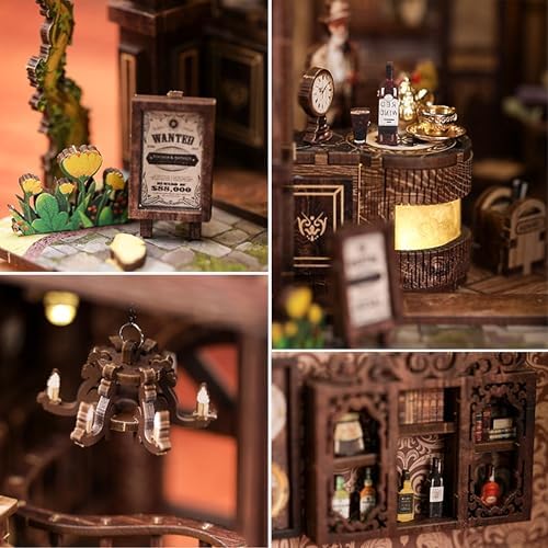 CRIOLPO Book Nook Kits for Adults DIY Doll House Kit with LED Lights - Image 5