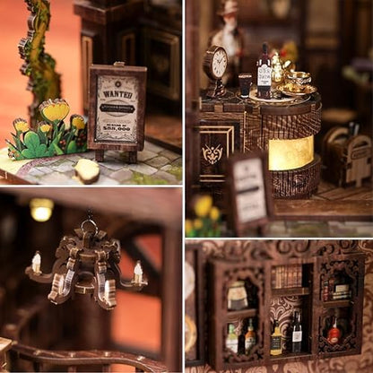 CRIOLPO Book Nook Kits for Adults DIY Doll House Kit with LED Lights - Image 5