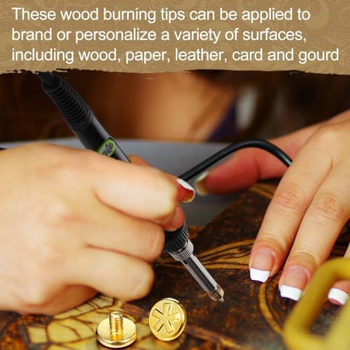 Lothee 136 Pcs Wood Burning Kit for Adults Beginners, Adjustable Temperature Pyrography Pen Set with Alphabet Number Tips, Stencils & Wood Chips, DIY Wooden Burner Tool for Embossing Carving - Image 5