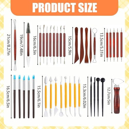 48 Pcs Polymer Clay Carving Tools Set, Pottery Sculpting Tools with Bag - Image 7