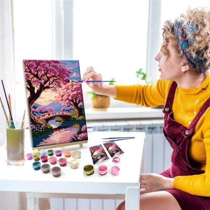 JOOZ 5D Landscape Paint by Numbers Kit for Adults with Frame, 8x12 Inch - Image 4