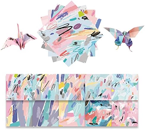 Origami Paper Kit 50 Sheets, 6x6 Inch Double Sided 20 Vivid Colored Paper by Bestartsuppliesforyou