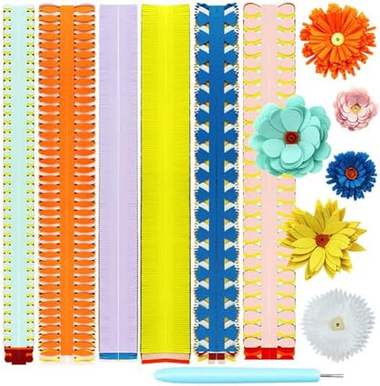 FAZHBARY Quilling Paper Flowers Kit Colorful 6 Set Petal Paper Quilling Strips Bulk and Paper Quilling Tools for Beginners DIY Handmade Art Crafts by FAZHBARY