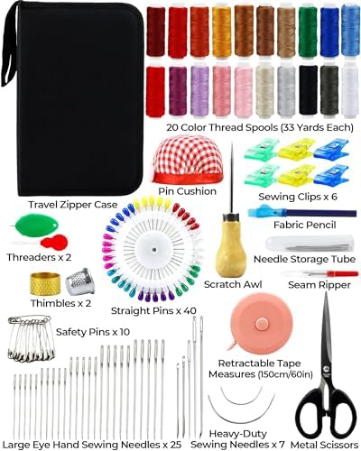 Heavy Duty Sewing Kit, Upholstery Repair Sewing Kit with Sewing Awl, 120PCS - Image 2