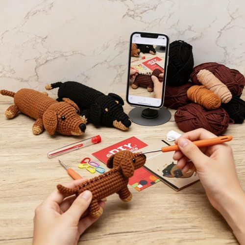 Crochet Kit for Beginners - 2 PCS Crochet Dachshund Beginner Crochet Kit - Image 3