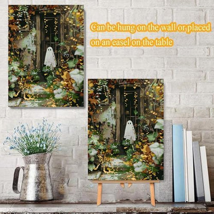 Halloween Framed Paint by Numbers Kits for Adults 12x16in with Wooden Easel - Image 3