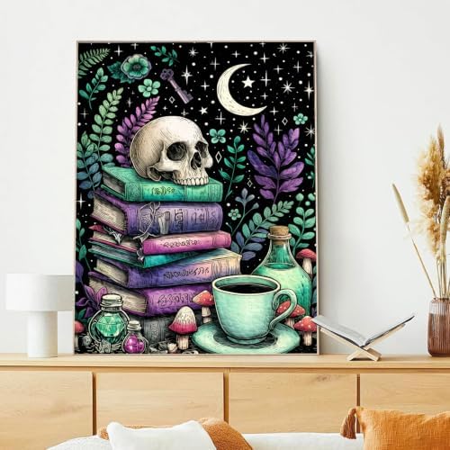 xcemhil Skeleton Paint by Numbers Kit for Adults Beginner, Skeleton Book Paint by Numbers for Adult, Acrylic Paint by Number Kits Suitable for Home Wall Art Decor Gifts 16x20 Inch - Image 4
