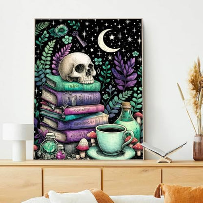 xcemhil Skeleton Paint by Numbers Kit for Adults Beginner, Skeleton Book Paint by Numbers for Adult, Acrylic Paint by Number Kits Suitable for Home Wall Art Decor Gifts 16x20 Inch - Image 4
