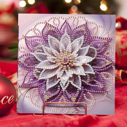 jinglinhh 6pcs Mandala Flower Butterfly Rose Diamond Art Painting Greeting Cards with Envelopes, DIY Card Making Kits for Adults, Diamond Art Postcards Holiday Cards Craft Gifts - Image 7