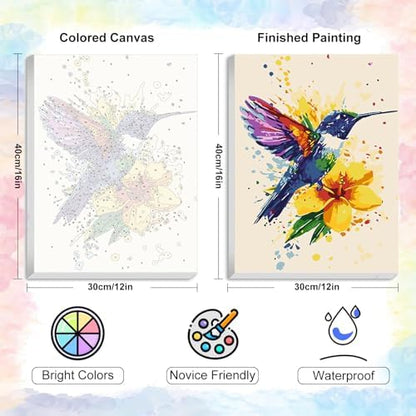 Yezavesu Hummingbird Framed Paint by Numbers Kit for Adults Beginner - Image 3