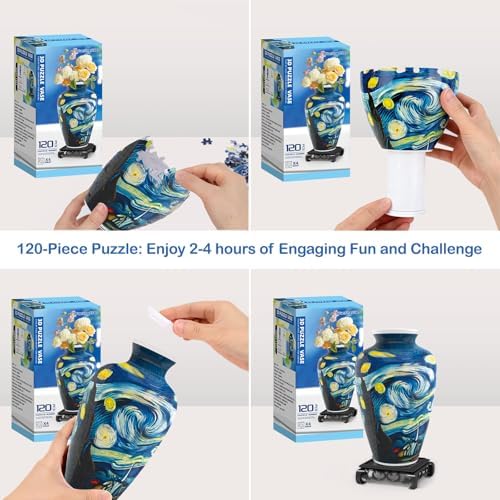YunSheCSBS 3D Puzzle Vase for Adults with 120 Plastic Pieces, Adult Crafts - Image 5