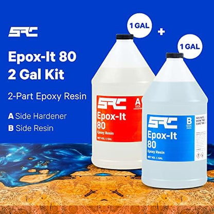 Epox-It 80 Multi-Purpose High Gloss Clear Epoxy Resin Kit 2 Gallon - Image 2