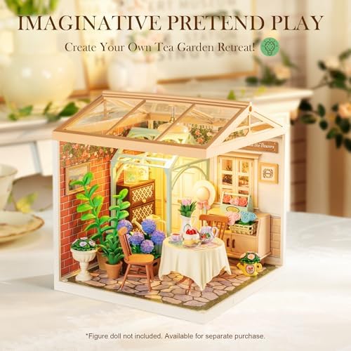 Rolife Super Creator-DIY Plastic Miniature House for Adults, Mini Blocks Model Kit Building Set for Teens 8-12, DIY Crafts/Hobbies/Building Blocks Toys for Teens&Adults (Blooming Tea Garden) - Image 5