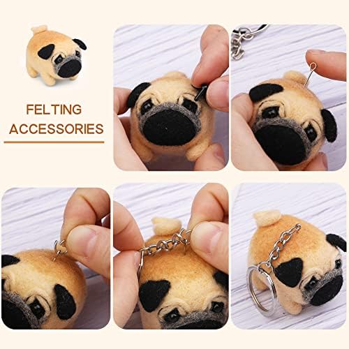 QMNNMA Needle Felting Kits for Beginners, Pug Wool Felting Kit - Image 4