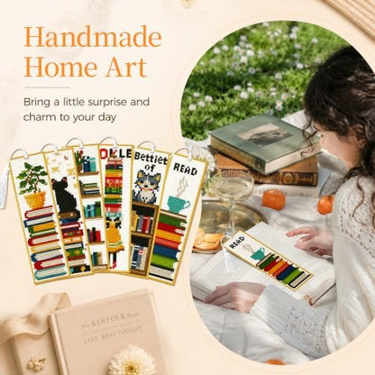 CYANFOUR 6 Pcs Cross Stitch Bookmark Kit for Beginners - Image 6