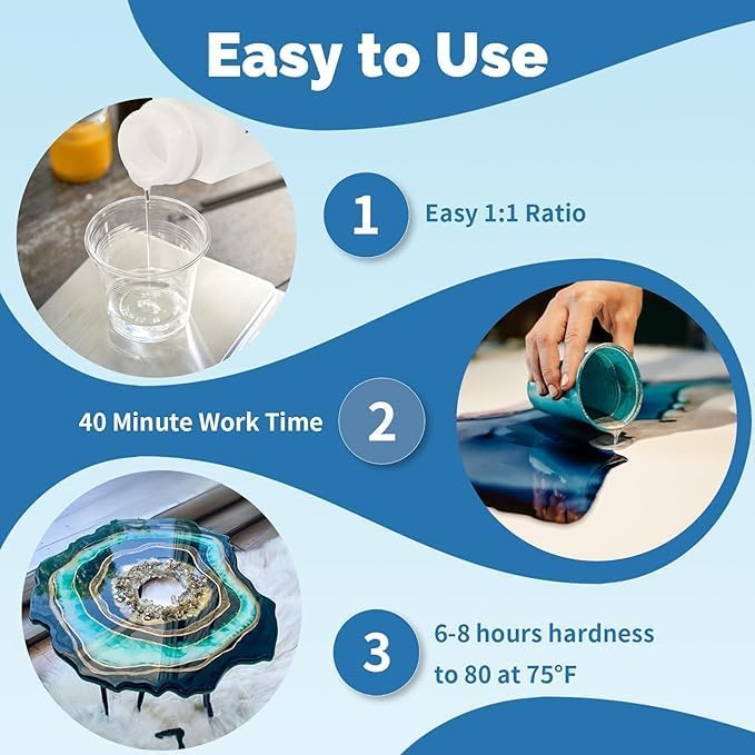 JANCHUN Epoxy Resin Kit 72oz, Bubble Free Crystal Clear Resin - Image 5
