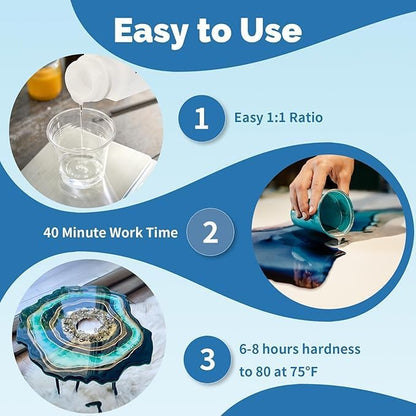 JANCHUN Epoxy Resin Kit 72oz, Bubble Free Crystal Clear Resin - Image 5