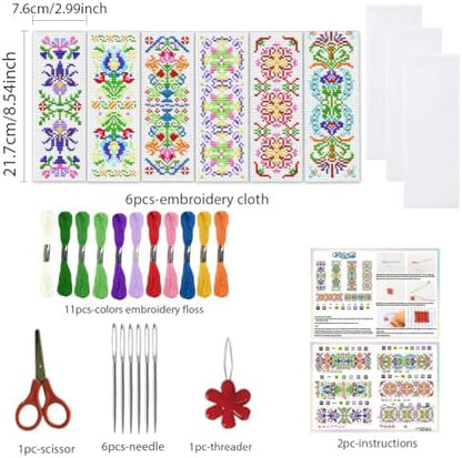 ORIGACH 6 Set Colorful Vyshyvanka Style Cross Stitch Bookmark Kit - Image 2