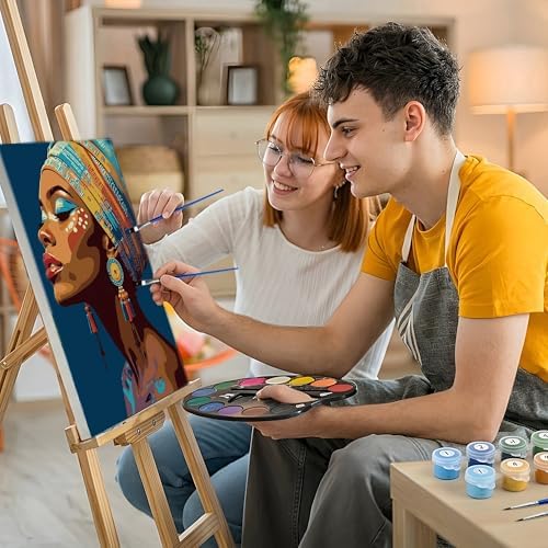 HeeBenor Framed Paint by Numbers Kit for Adults, Black Women, 8x12 Inch - Image 5