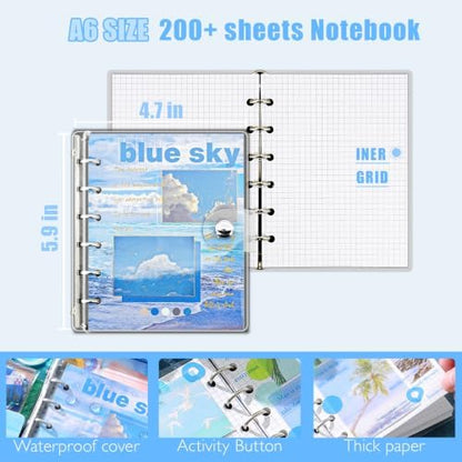 Scrapbooking Supplies Kit, A6 Grid Notebook, Vintage Junk Journaling Kit - Image 4