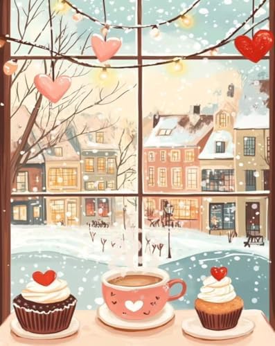 ZRIZQ Paint by Numbers Kit for Adults Beginner,Winter Landscape,16x20 by ZRIZQ