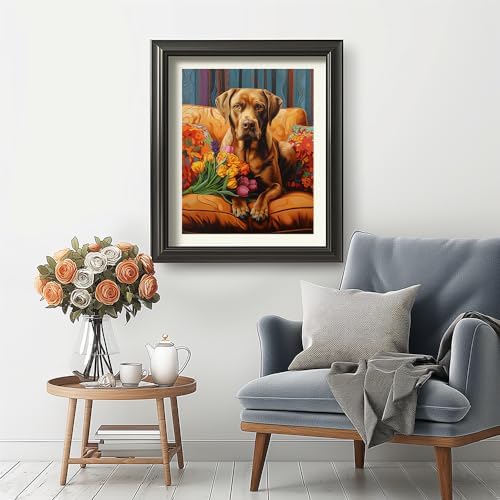 Natuyalo Paint by Numbers for Adults - DIY Adult Paint by Number Kits Painting on Canvas Dog on Sofa Painting by Numbers for Beginners, Animal Art Craft Kits for Adults (16x20 Inch) - Image 3