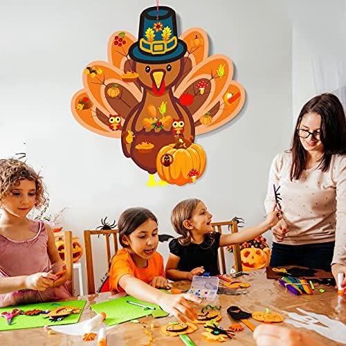 37 Pcs Fall Thanksgiving Felt Craft Kit DIY Turkey Pumpkin(Classic Style) - Image 6