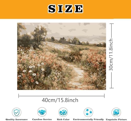 4 Pack Flowers Paint by Numbers Kit for Adults,Color By Numbers for Adults - Image 5