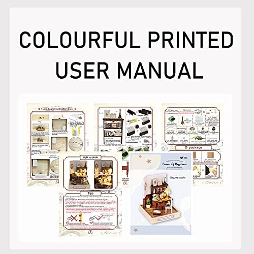 CUTEROOM DIY Doll Room Miniature Furniture Wooden House Kit-Elegant Studio - Image 4