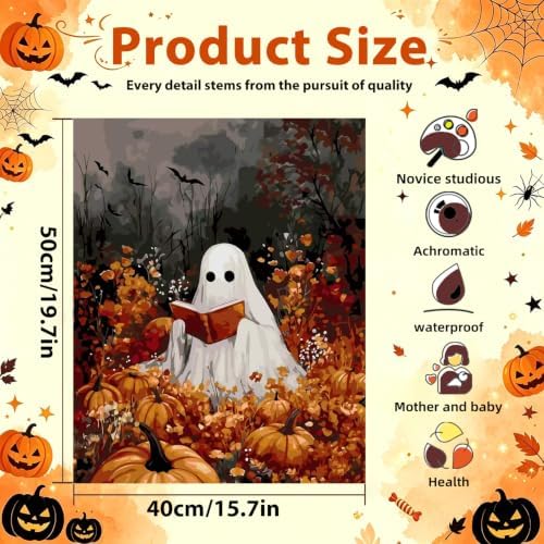 Halloween Paint by Numbers Kit for Adults Ghost Paint by Numbers for Adult - Image 3