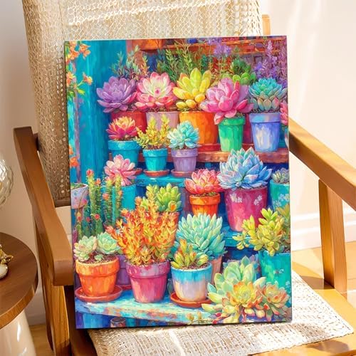 XTCIXAL Paint by Numbers Kit for Adults, Succulent - 16X20 Inch - Image 2