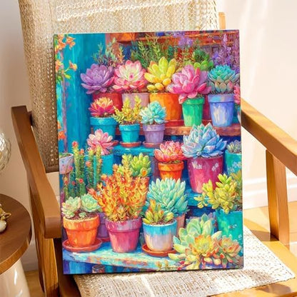 XTCIXAL Paint by Numbers Kit for Adults, Succulent - 16X20 Inch - Image 2